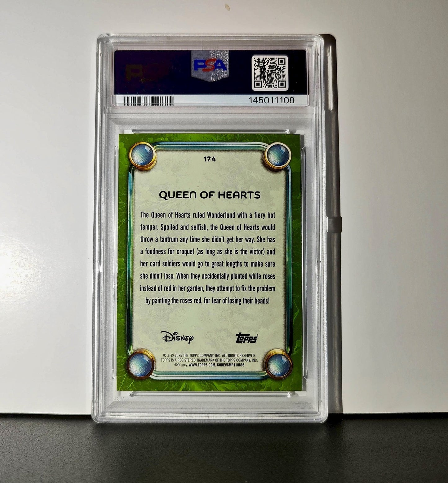 Queen of Hearts 2025 Topps Disney Wonder #174 Card Alice in Wonderland PSA 10