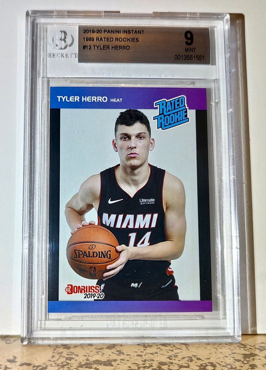 Tyler Herro 2019-20 Panini NBA #12 Rated Rookies 1/3431 BGS 9 Mint Miami Heat