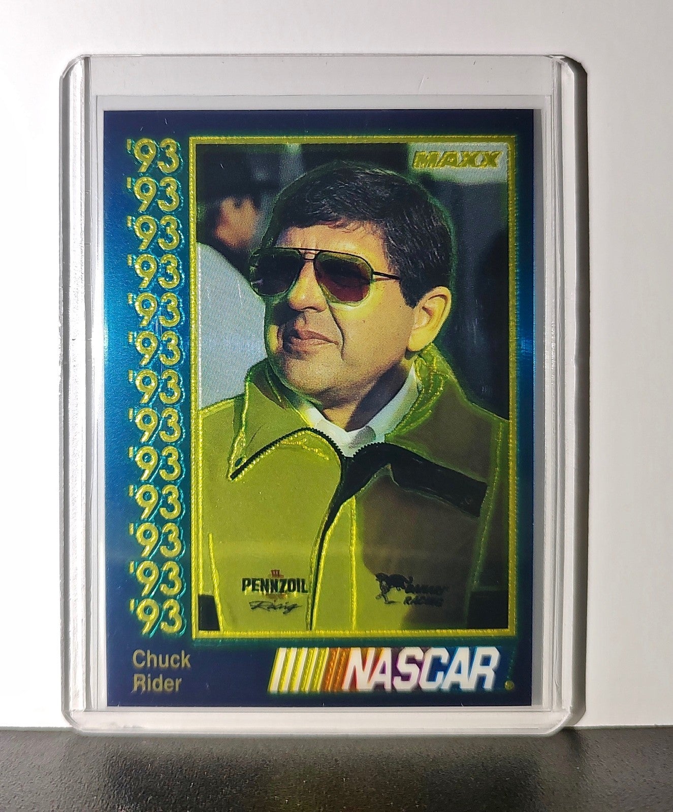 Chuck Rider 1993 Maxx Premier Plus Racing #113 NASCAR Card Bahari Racing