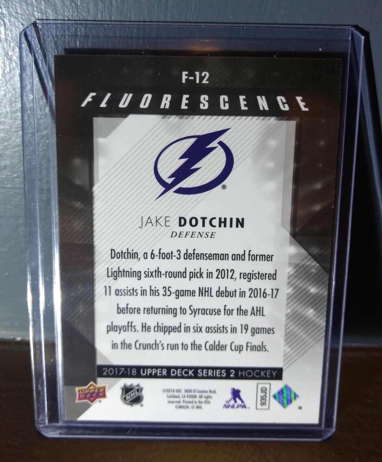 2017 Jake Dotchin Upper Deck Fluorescence #F-12 Hockey Card #/150