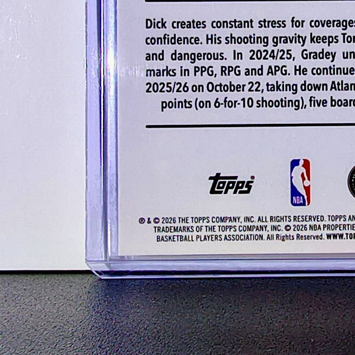 Gradey Dick 2025-26 NBA Topps Chrome Update #97 Basketball Card Toronto Raptors