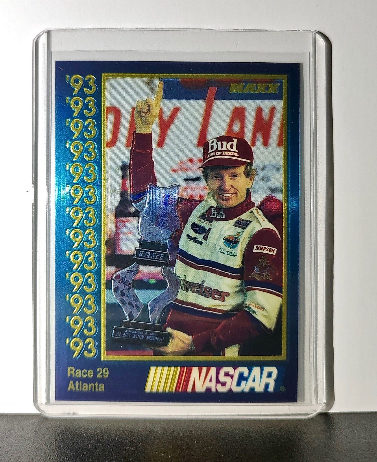 Race 29 Atlanta YR 1993 Maxx Premier Plus Racing #208 NASCAR Card Junior Johnson