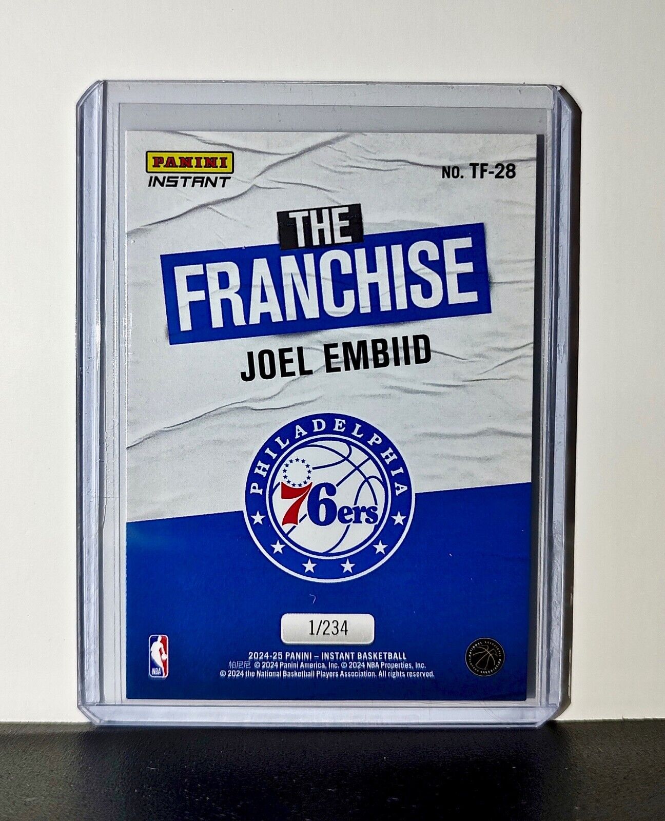Joel Embiid 2024-25 Panini The Franchise NBA #28 Card Philadelphia 76ers 1/234
