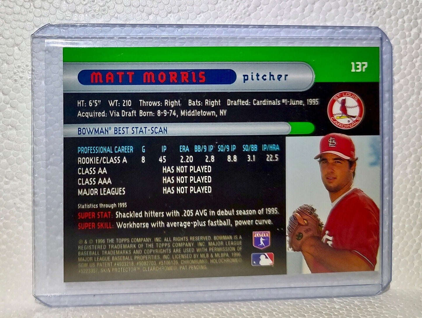 Matt Morris 1996 Topps Bowman’s Best #137 Baseball Card St. Louis Cardinals