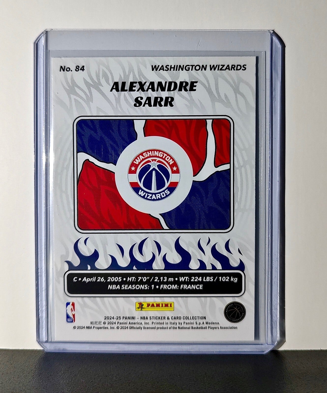 Alexandre Sarr Rookie 2024-25 Panini NBA #84 Sticker Card Washington Wizards