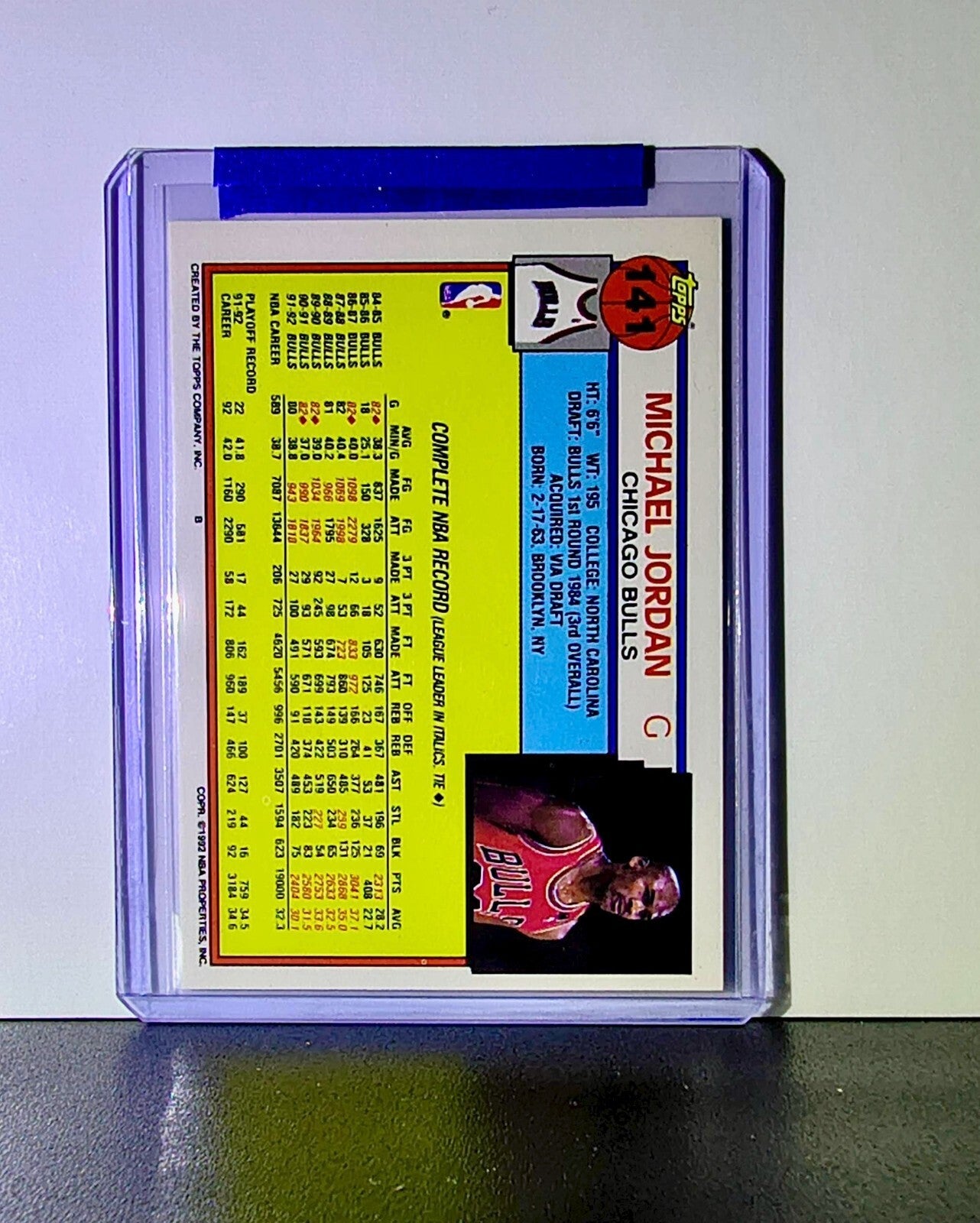 Michael Jordan 1992-93 Topps #141 Basketball Card Chicago Bulls
