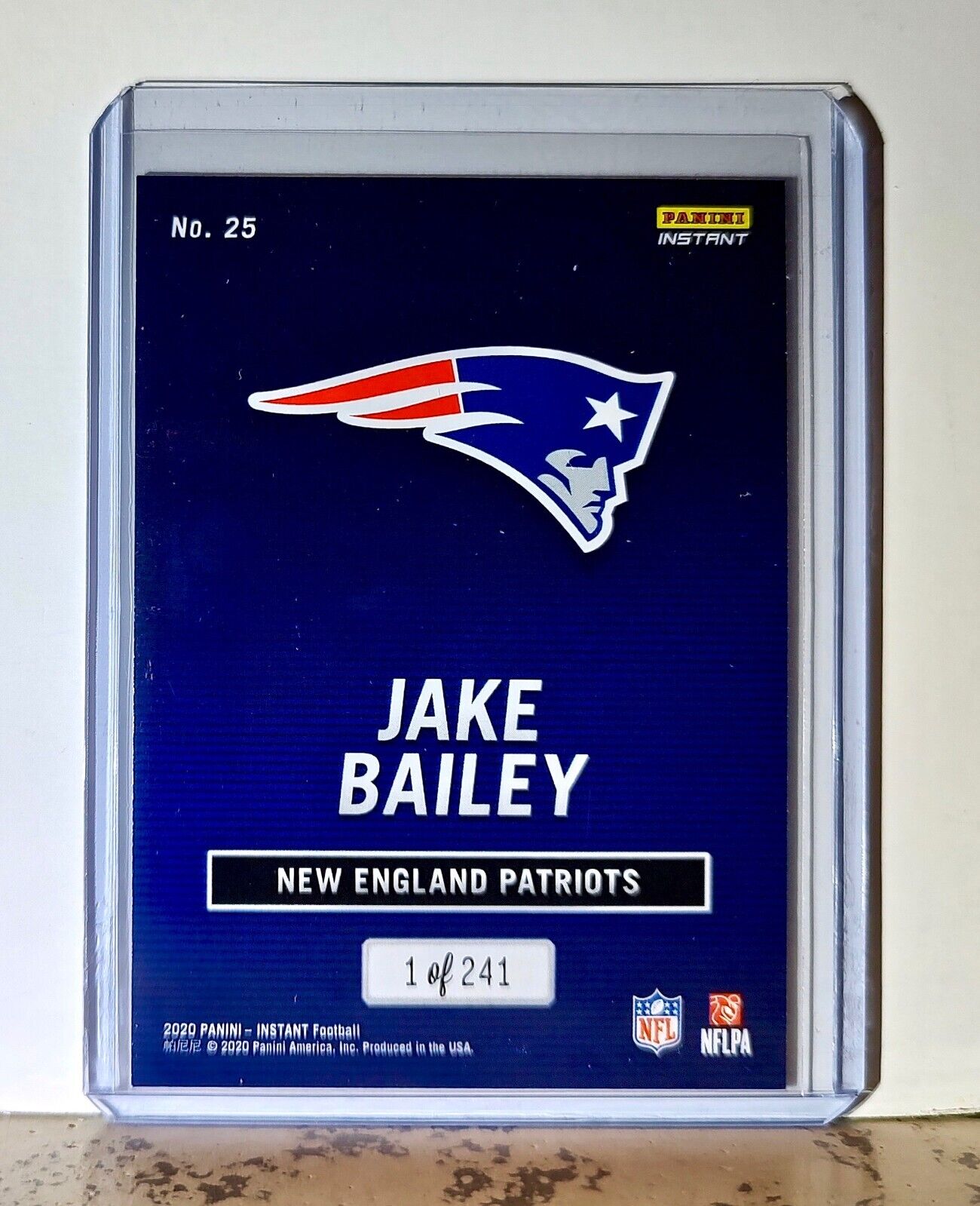 Jake Bailey 2020 Panini All-Pro NFL #25 Rookie Card 1/241 New England Patriots