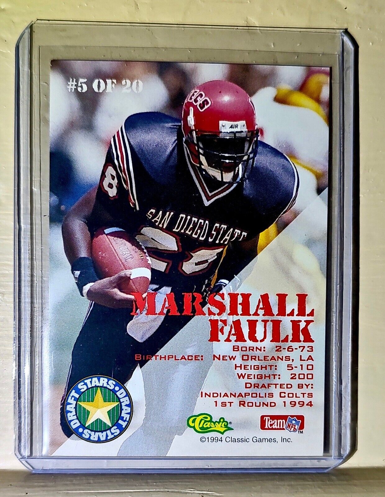 Marshall Faulk 1994 Classic NFL Draft #5 NFL Card Colts