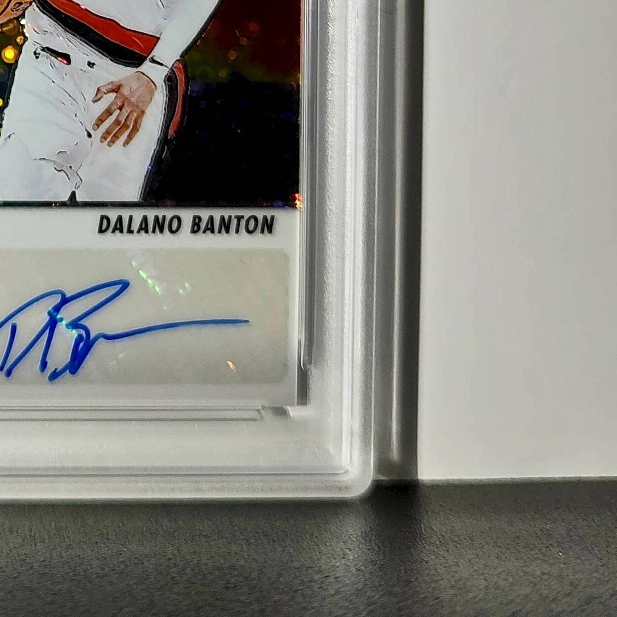 Dalano Banton 2023 NBA Hoops #HS-DN0 Hot Signatures Prizm Disco PSA 9 Auto 10