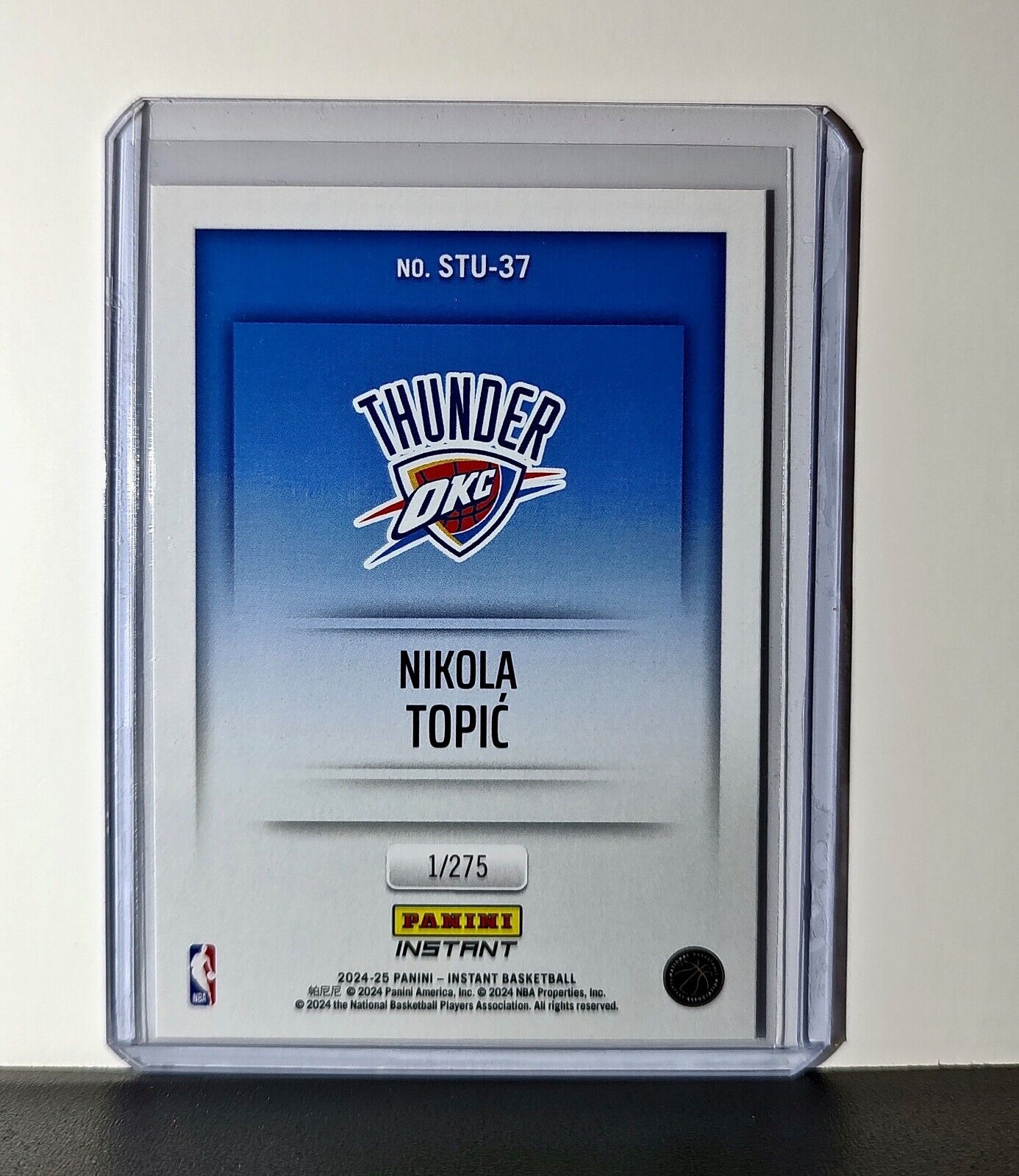 Nikola Topic 2024-25 Panini NBA Studio #37 Rookie Card OC Thunder 1/275