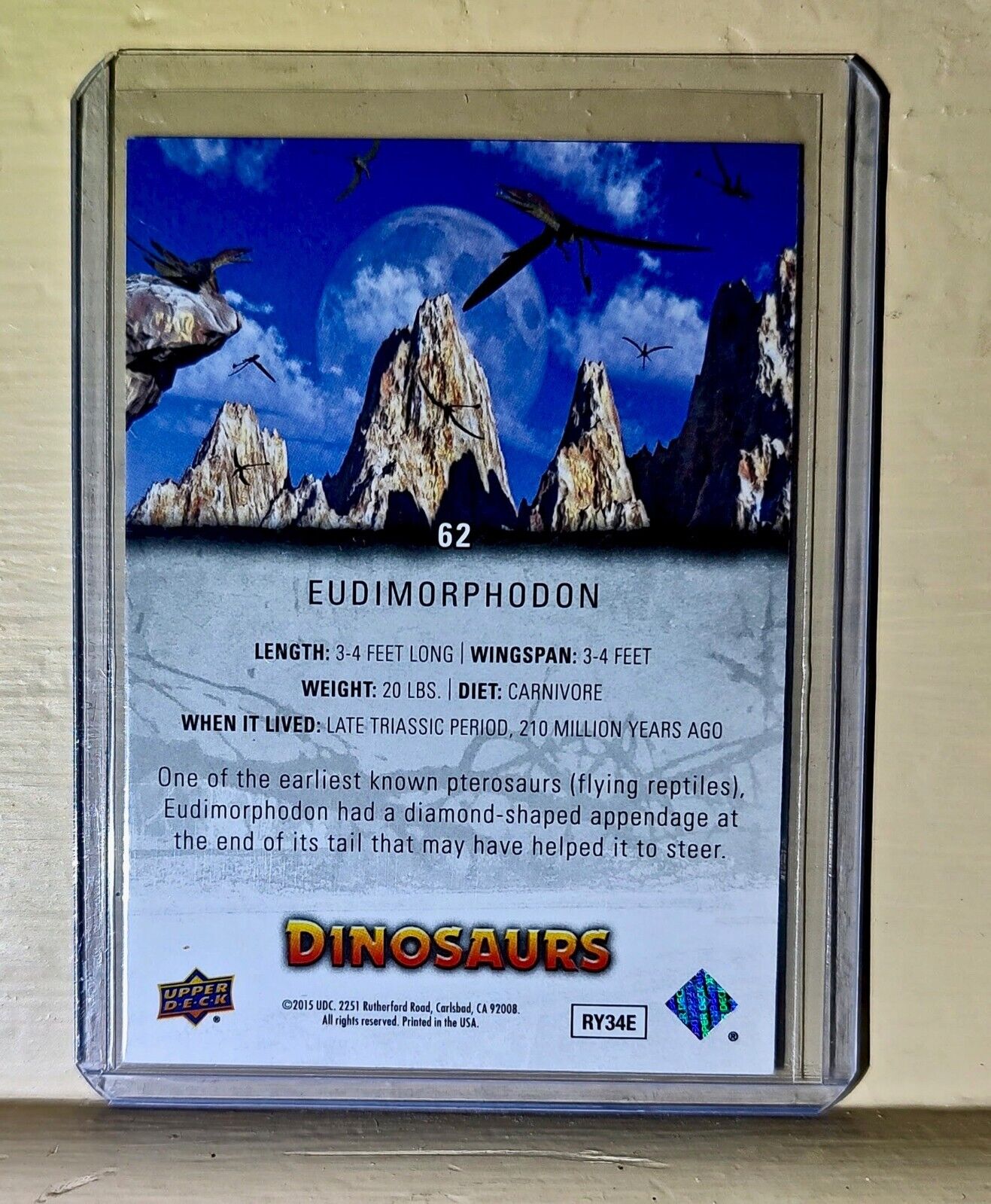 2015 Upper Deck Dinosaurs Eudimorphodon #62 Card