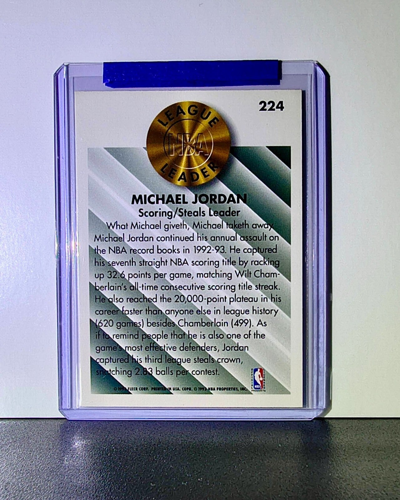 Michael Jordan 1993-94 Fleer League Leader #224 Basketball Card Chicago Bulls