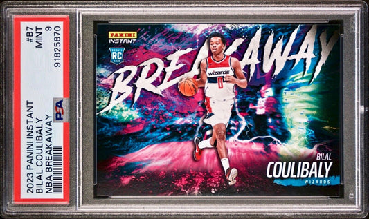 Bilal Coulibaly 2023-24 Panini NBA Breakaway #7 Rookie Card 1 of 4085 PSA 9 Mint
