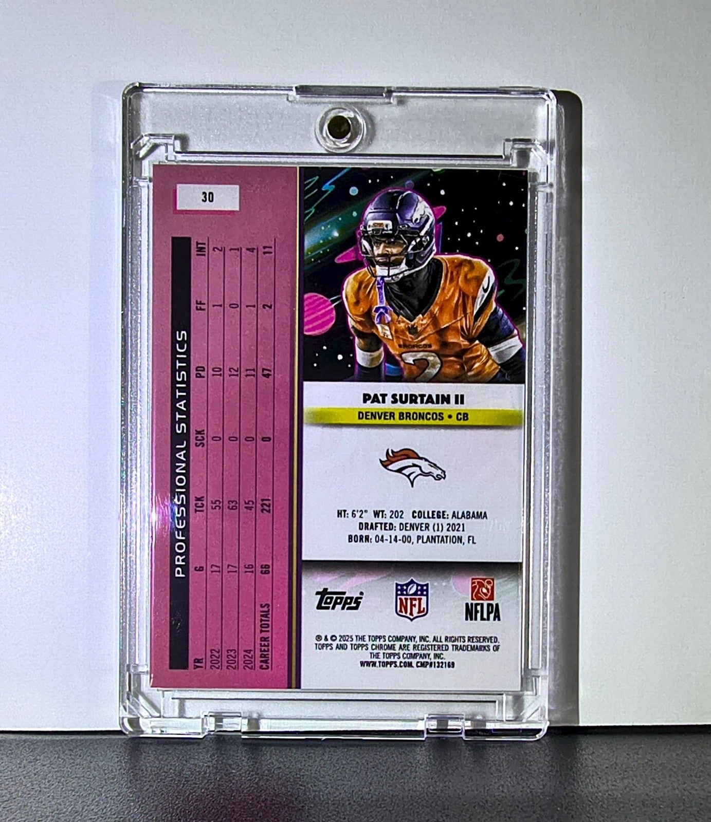Pat Surtain II 2025 Topps Chrome Cosmic Nebula Refractor NFL #30 Denver Broncos
