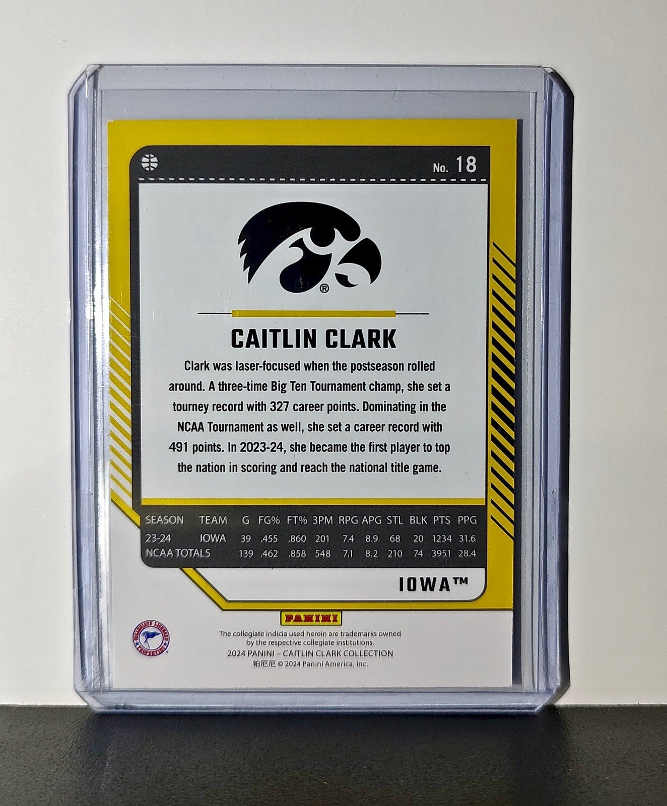 Caitlin Clark 2024 Silver Foil Panini Donruss #18 Basketball Card Iowa Hawkeyes