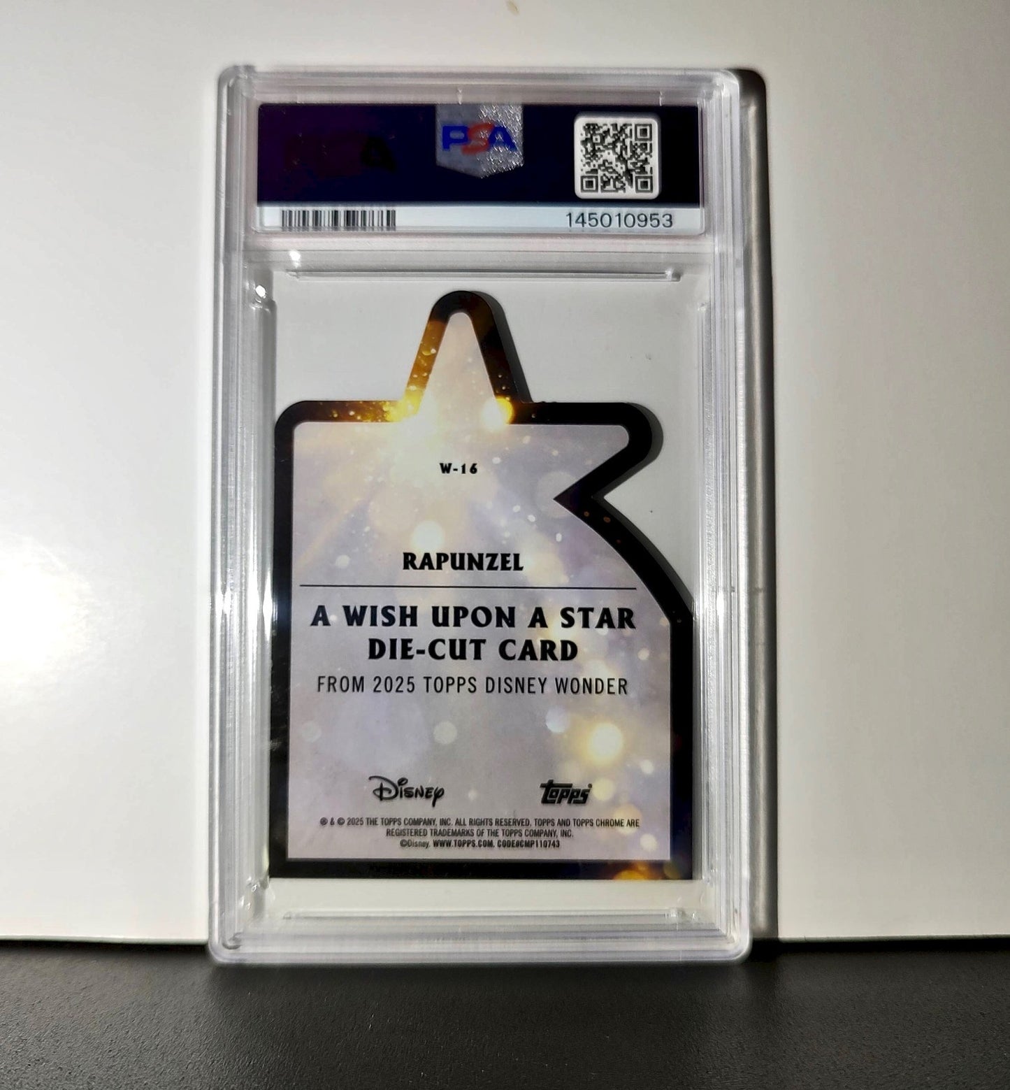 Rapunzel 2025 Topps Chrome Disney #W-16 Wish Upon A Star Die Cut Tangled PSA 9