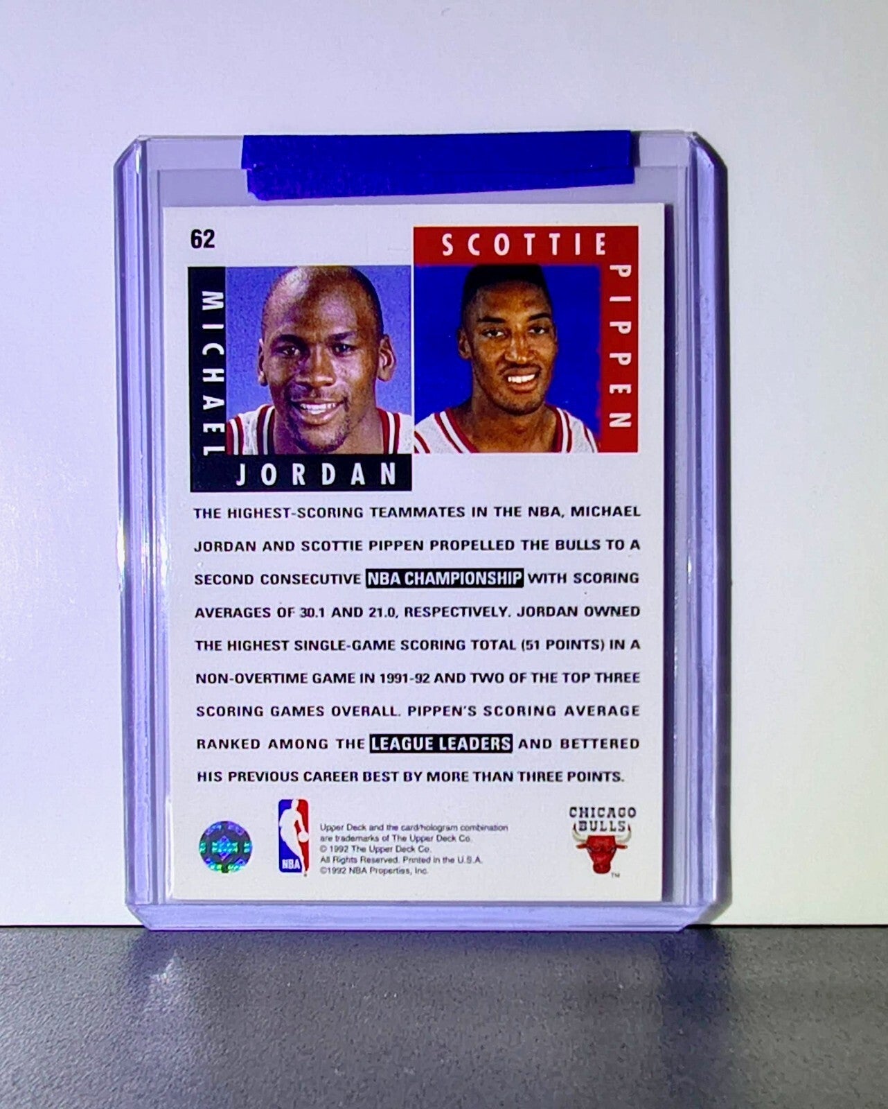 Michael Jordan Scottie Pippen 1992-93 Upper Deck Scoring Threats 62 Card Bulls