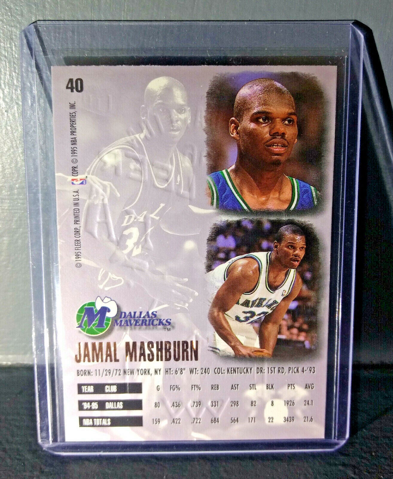 1995-96 Jamal Mashburn Fleer Ultra Gold Medallion #40 Basketball Card