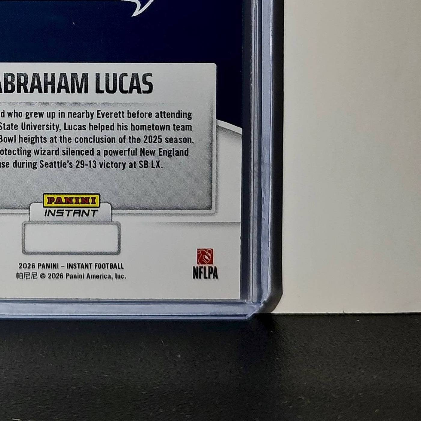 Abraham Lucas 2026 Panini NFL Super Bowl LIX Champions #15 Card Seattle Seahawks