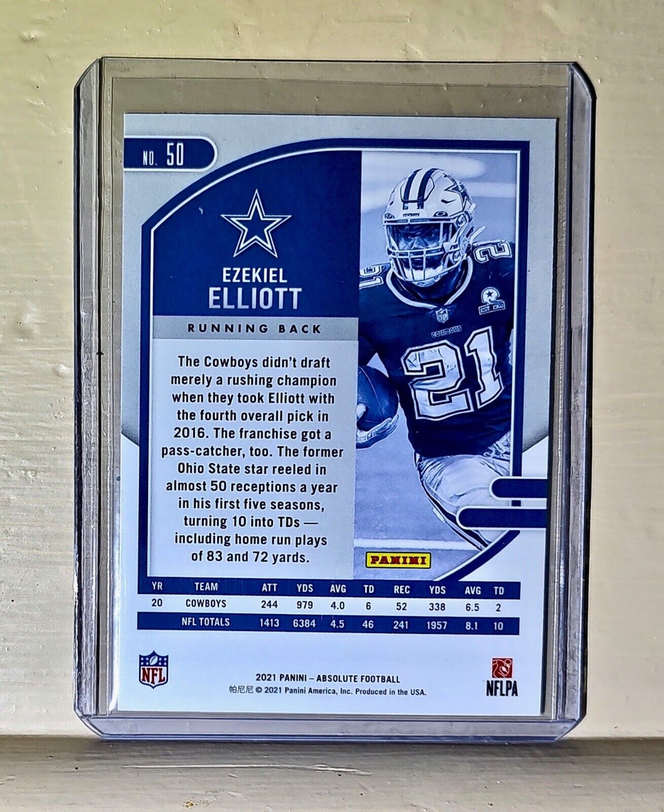 Ezekiel Elliott 2021 Panini NFL Absolute Football #50 Card Cowboys