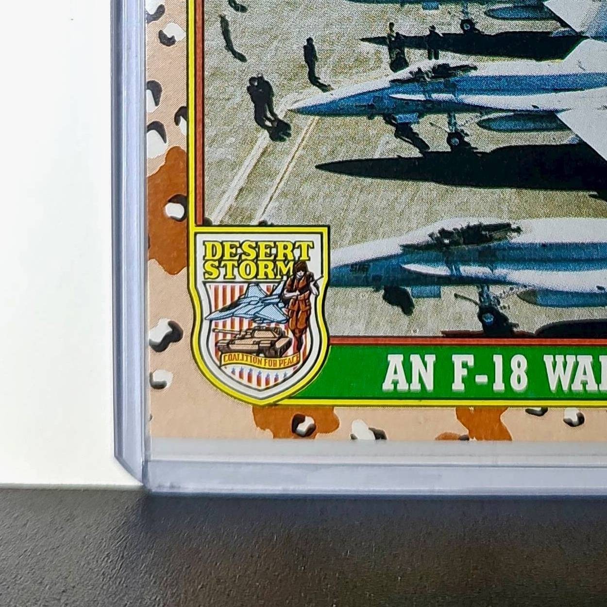 An F/A-18 Waits to Fly 1991 Topps Desert Storm #29 Card