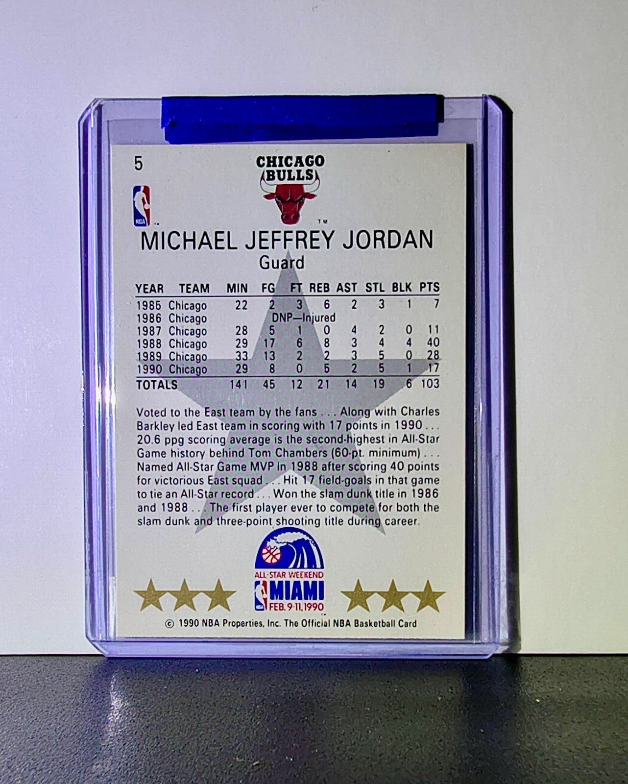 Michael Jordan 1990-91 NBA Hoops All-Star 5 Basketball Card Chicago Bulls
