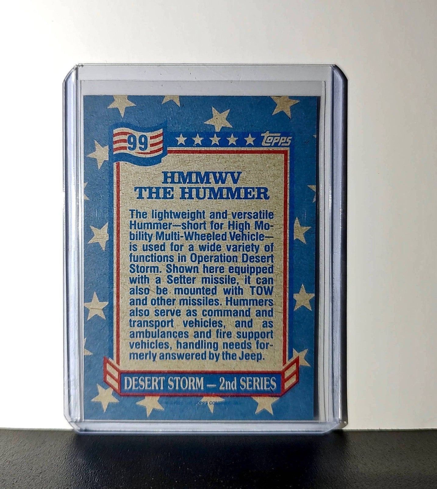 HMMWV – The Hummer 1991 Topps Desert Storm #99 Card