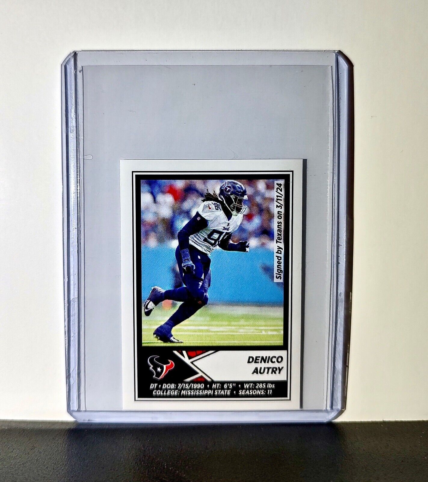 Denico Autry 2024 Panini NFL Sticker #178 Houston Texans