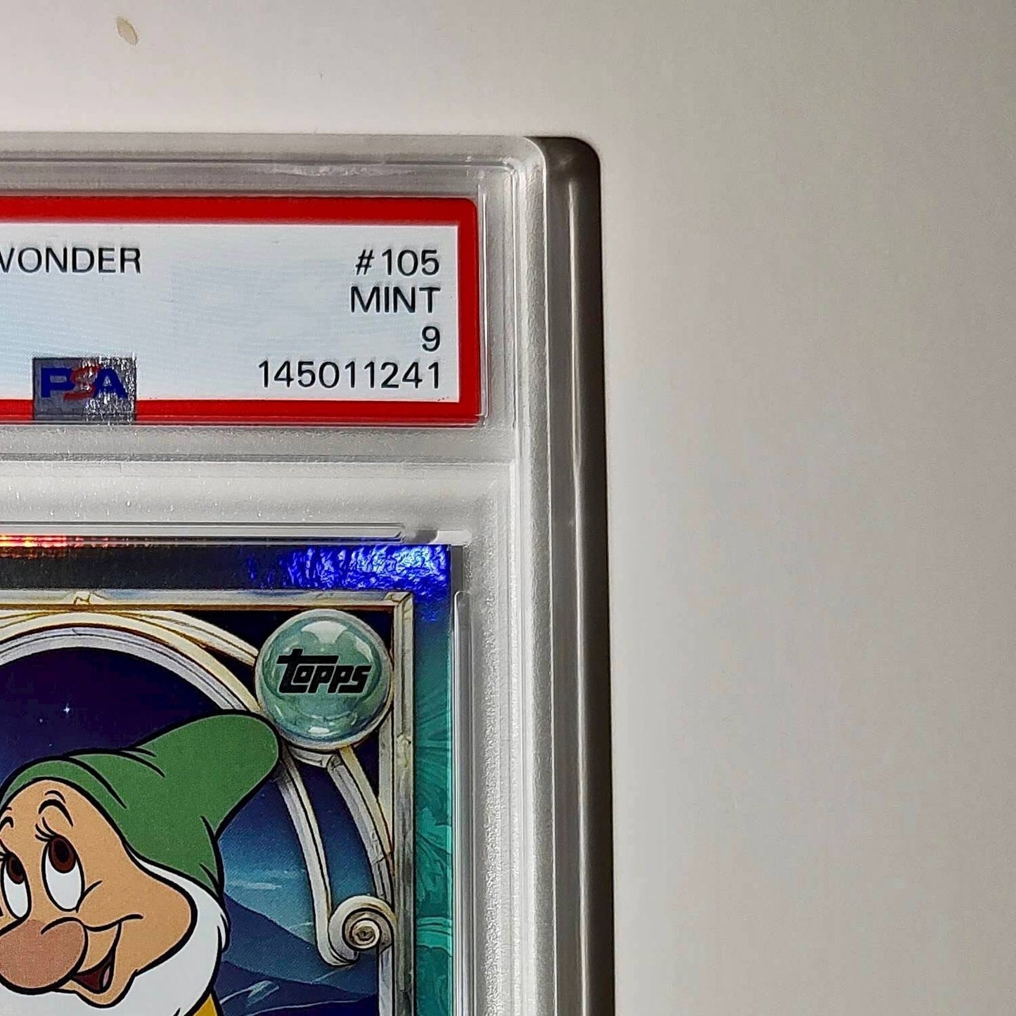 Bashful 2025 Topps Disney #105 Diamond Snow White and the Seven Dwarfs PSA 9
