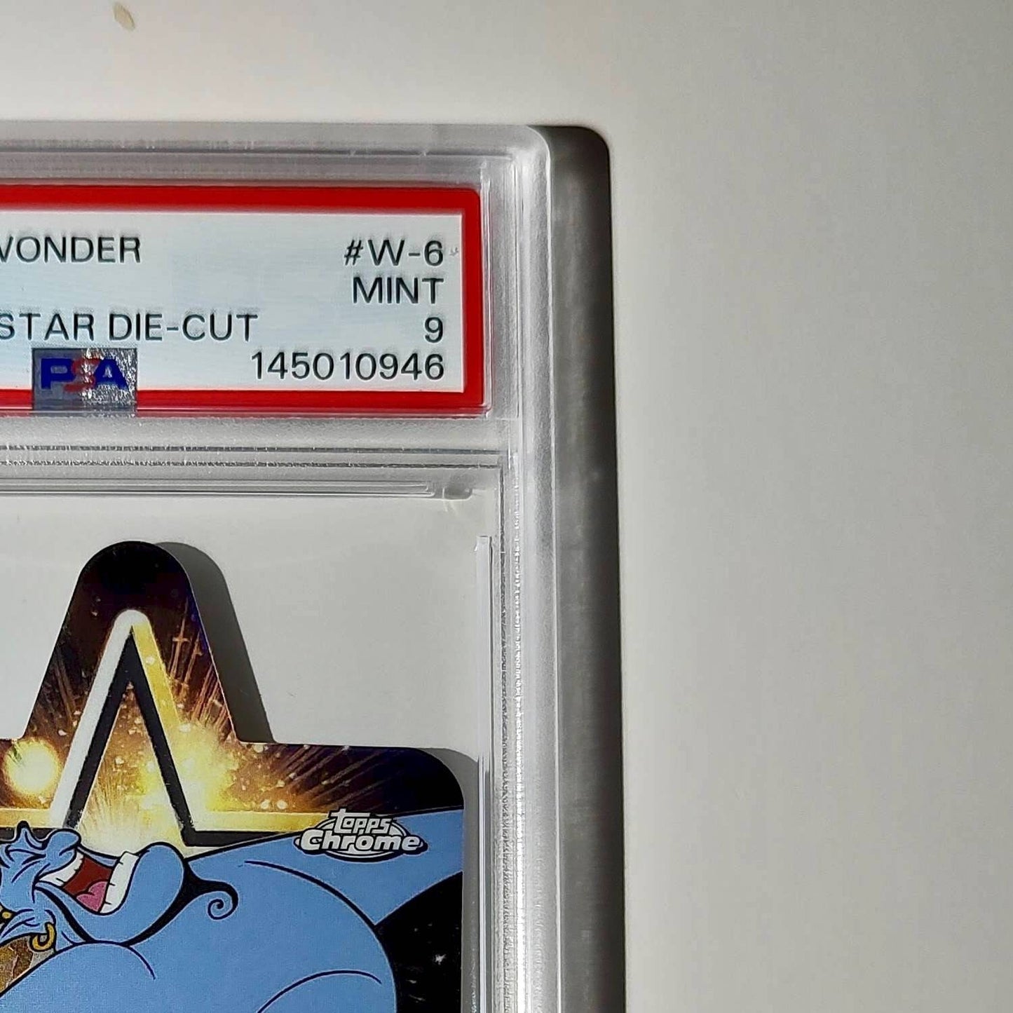 Genie 2025 Topps Chrome Disney #W-6 Wish Upon A Star Die Cut Card Aladdin PSA 9