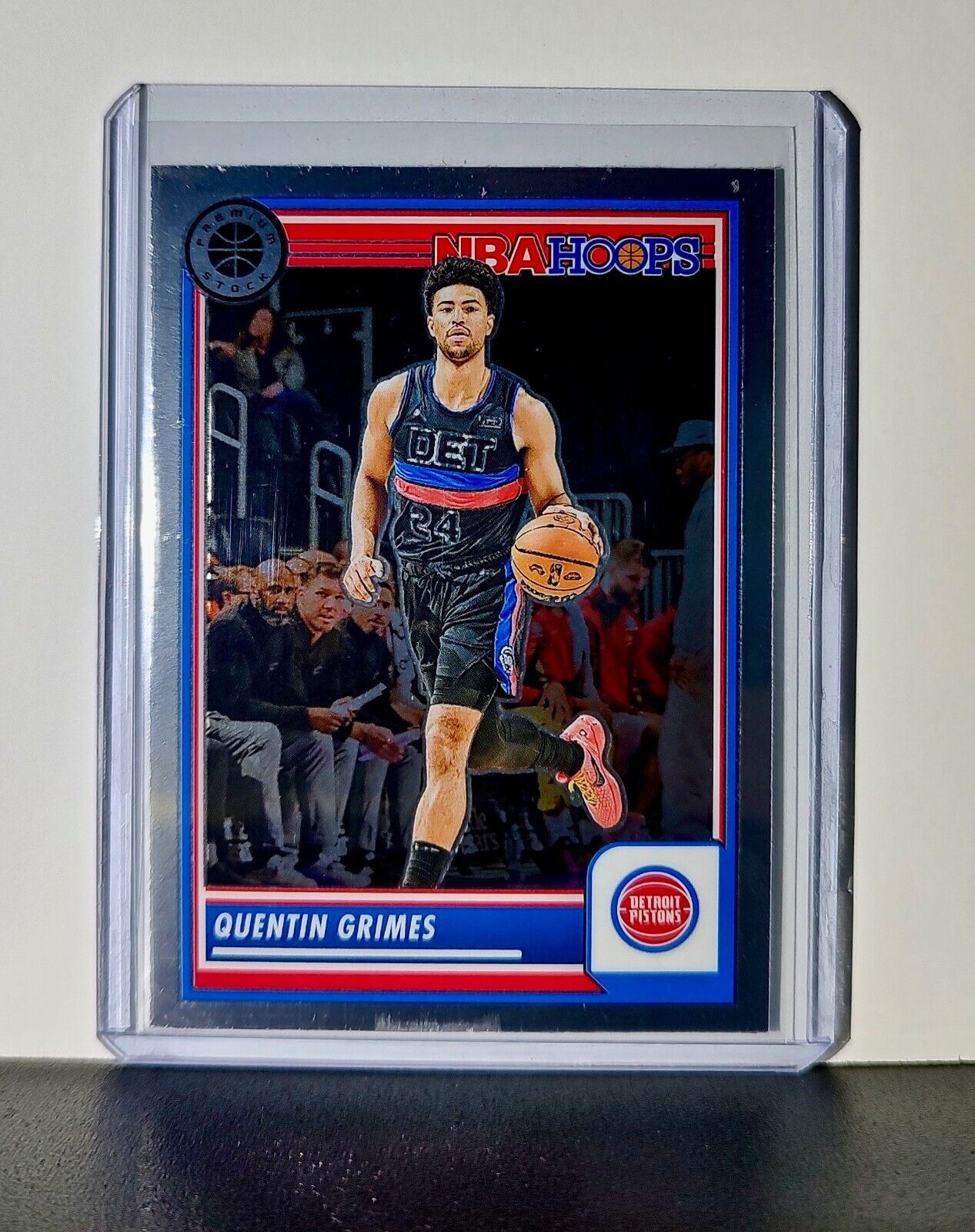 Quentin Grimes 2023-24 Panini Premium Stock NBA Hoops #216 Card Detroit Pistons