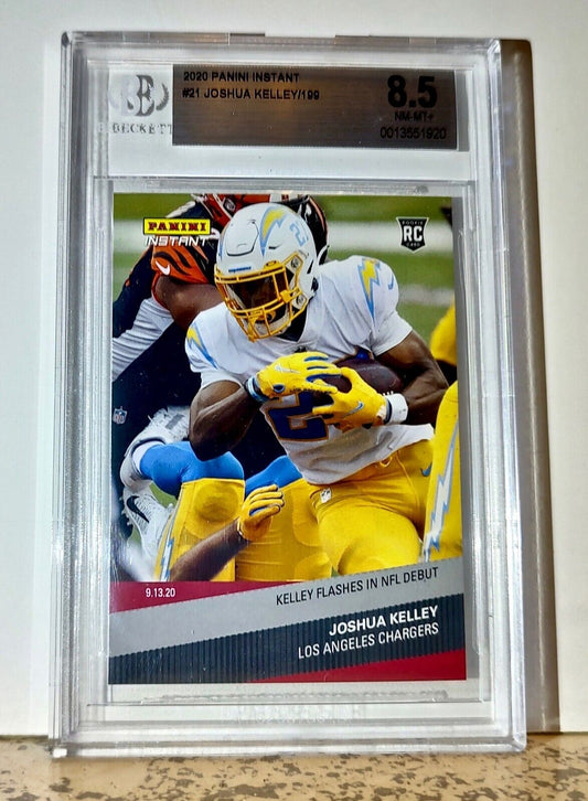 Joshua Kelley 2020 Panini NFL #21 Rookie Football Card 1 of 199 BGS 8.5 Chargers