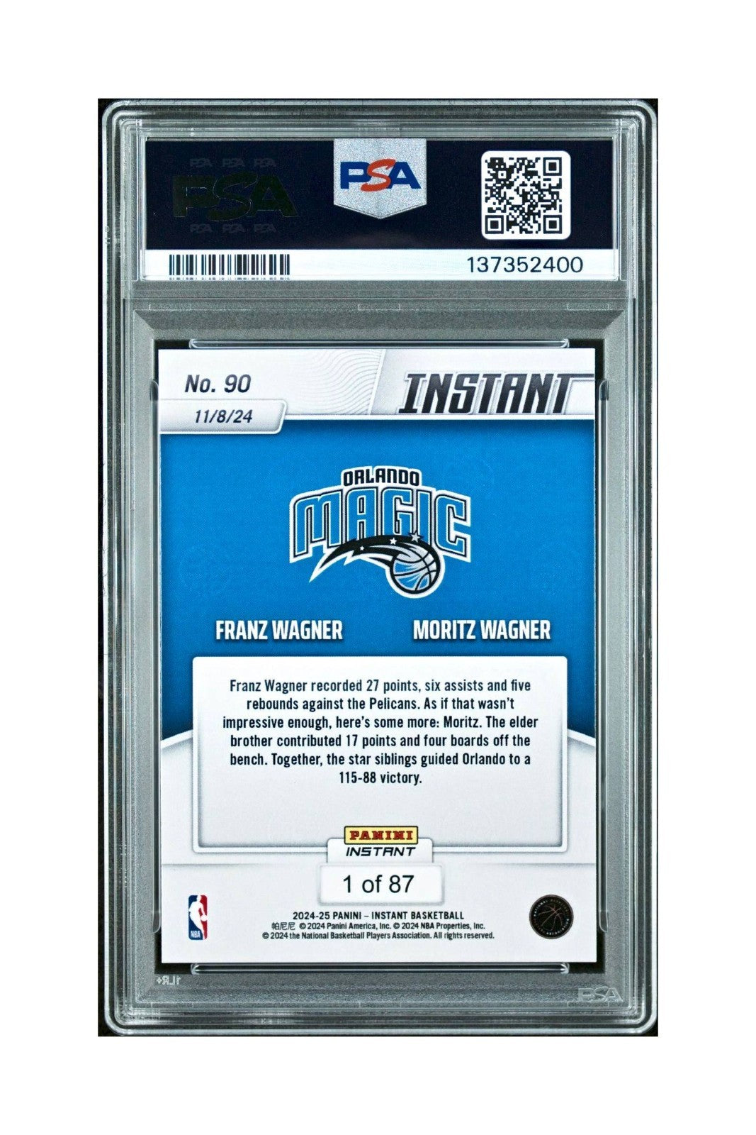 Franz Wagner / Moritz Wagner 2024 Panini NBA #90 Basketball PSA 10 Gem Mint