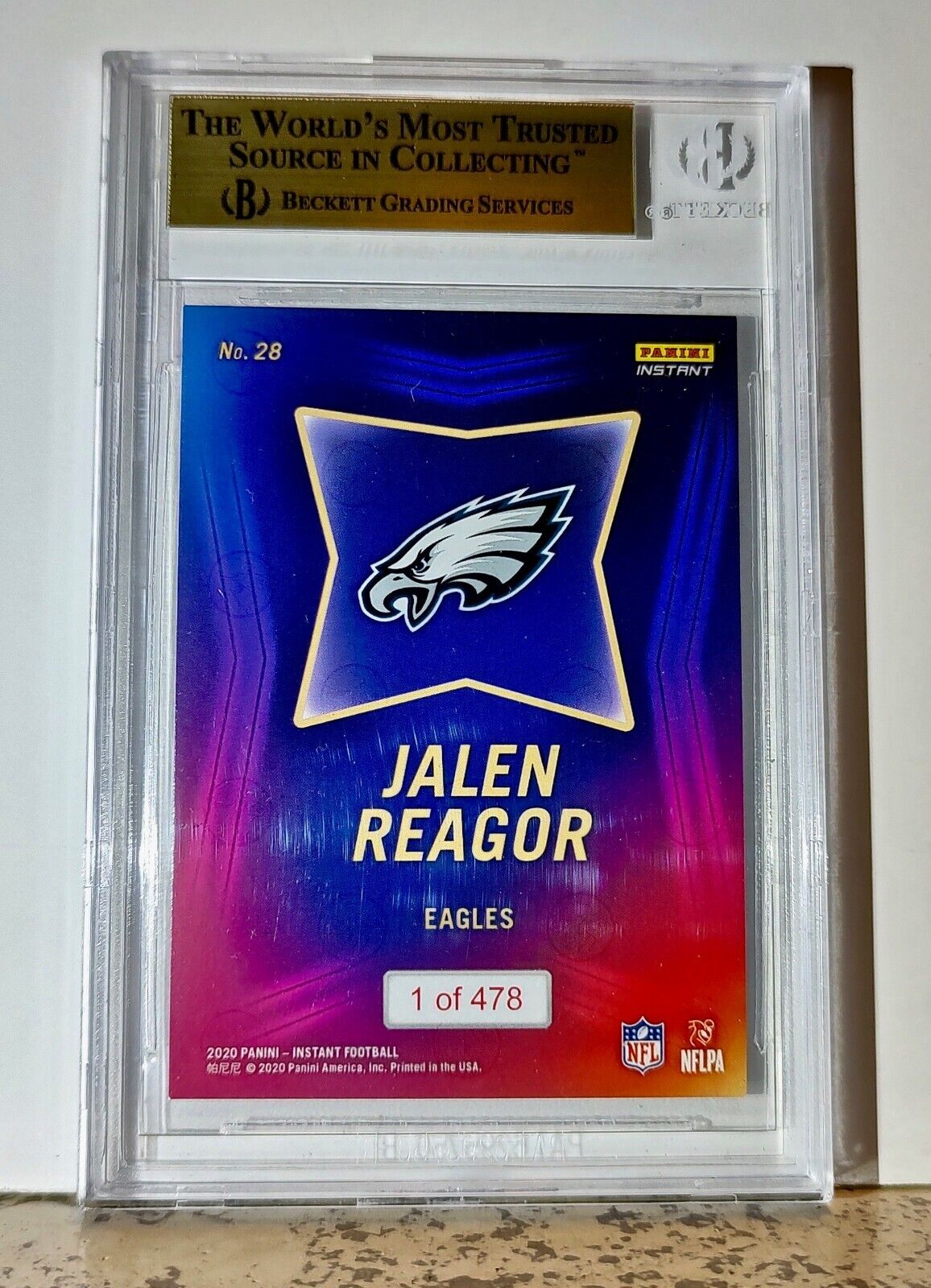 Jalen Reagor 2020 Panini NFL #28 Draft Night Rookie 1 of 478 BGS 9.5 Gem Eagles