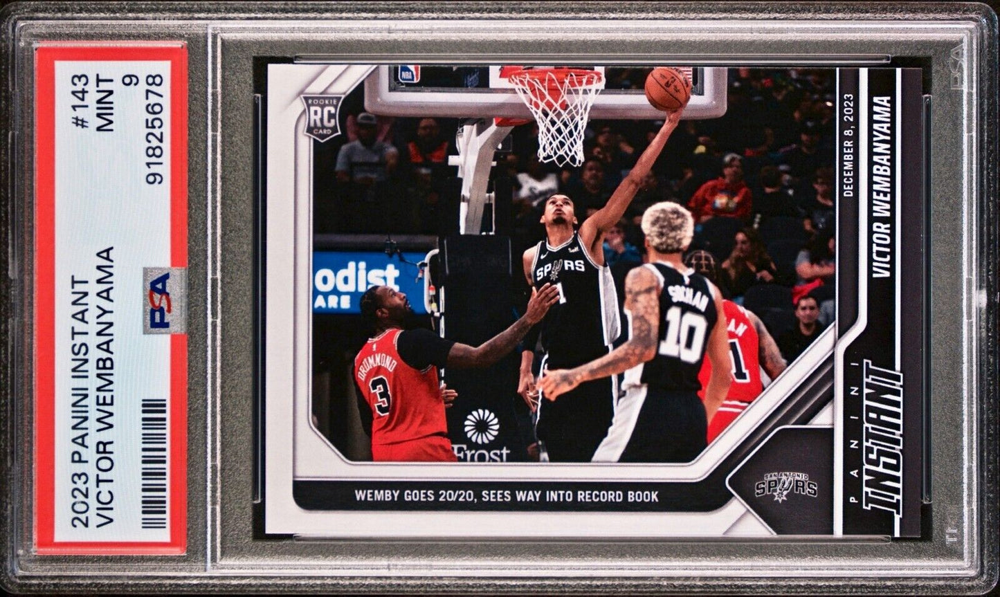 Victor Wembanyama 2023-24 Panini #143 NBA Rookie Basketball Card 1 of 2951 PSA 9