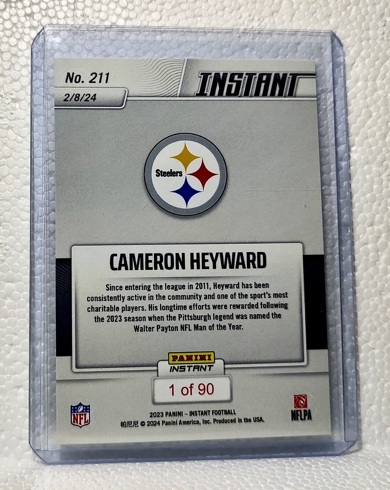 Cameron Heyward 2023 Panini NFL Walter Payton Man of the Year #211 Card 1 of 90