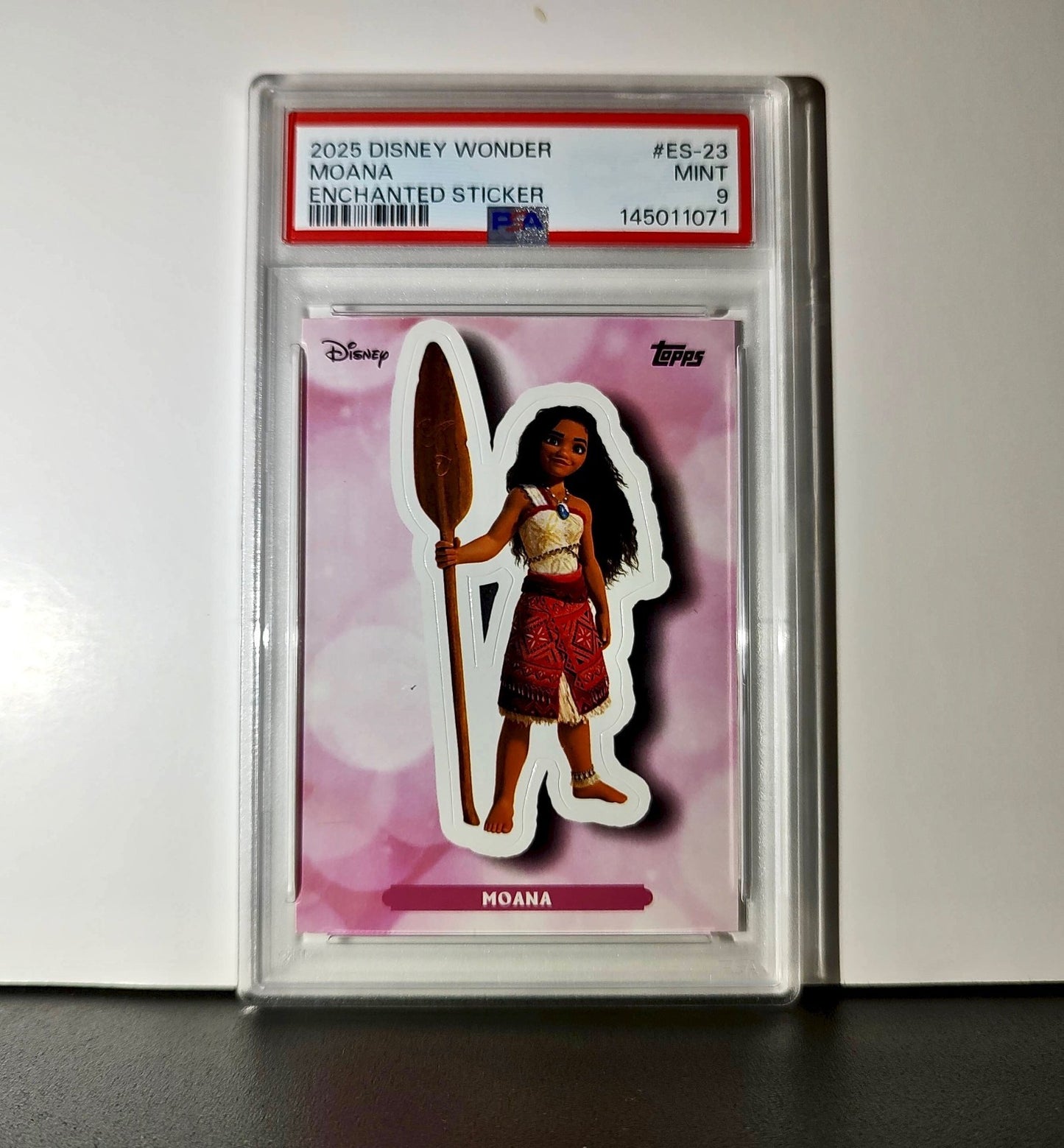 Moana 2025 Topps Disney #ES-23 Enchanted Sticker Card Moana PSA 9