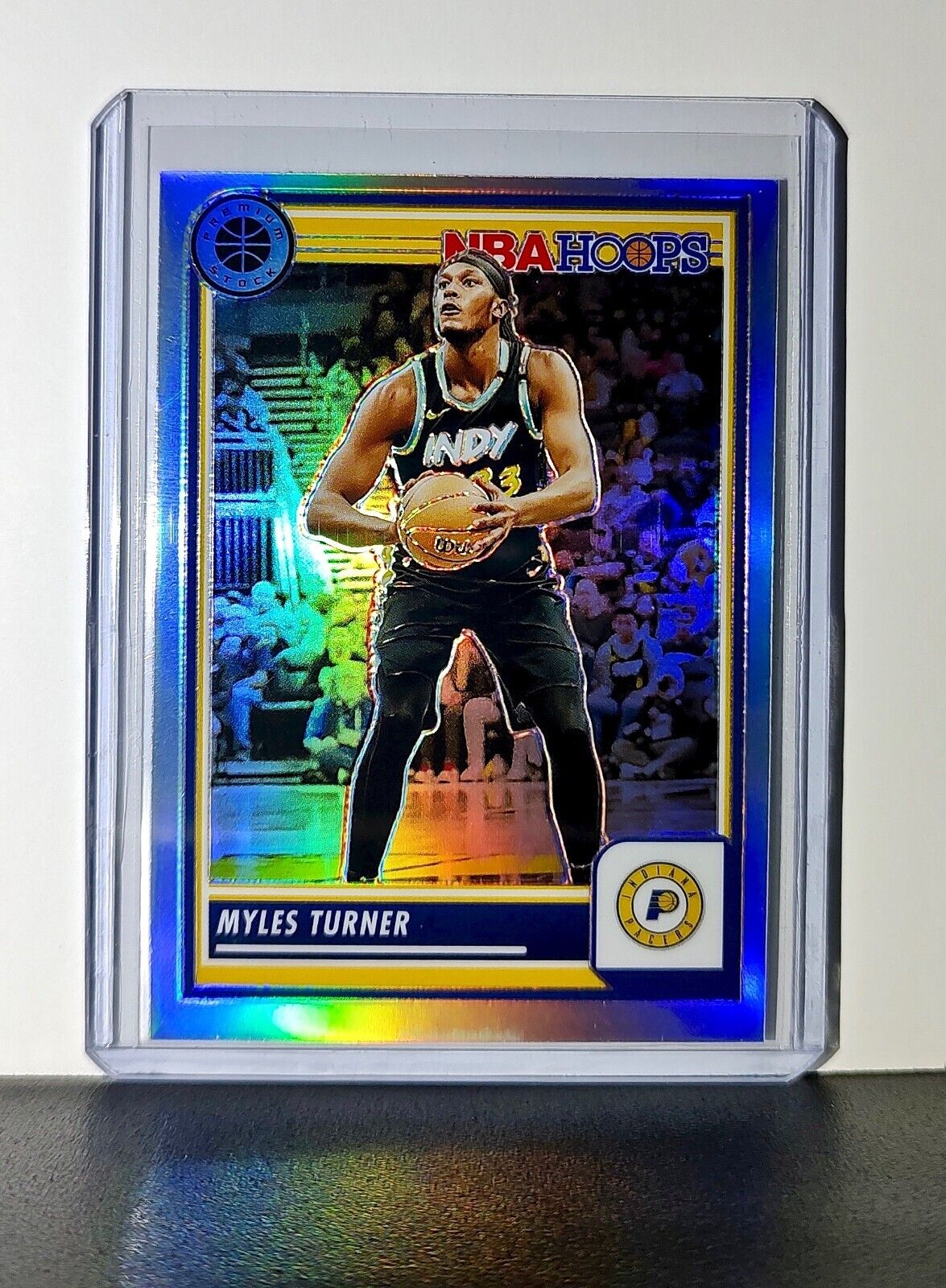 Myles Turner 2023-24 Panini Premium Stock NBA Hoops #183 Prizm Refractor Pacers