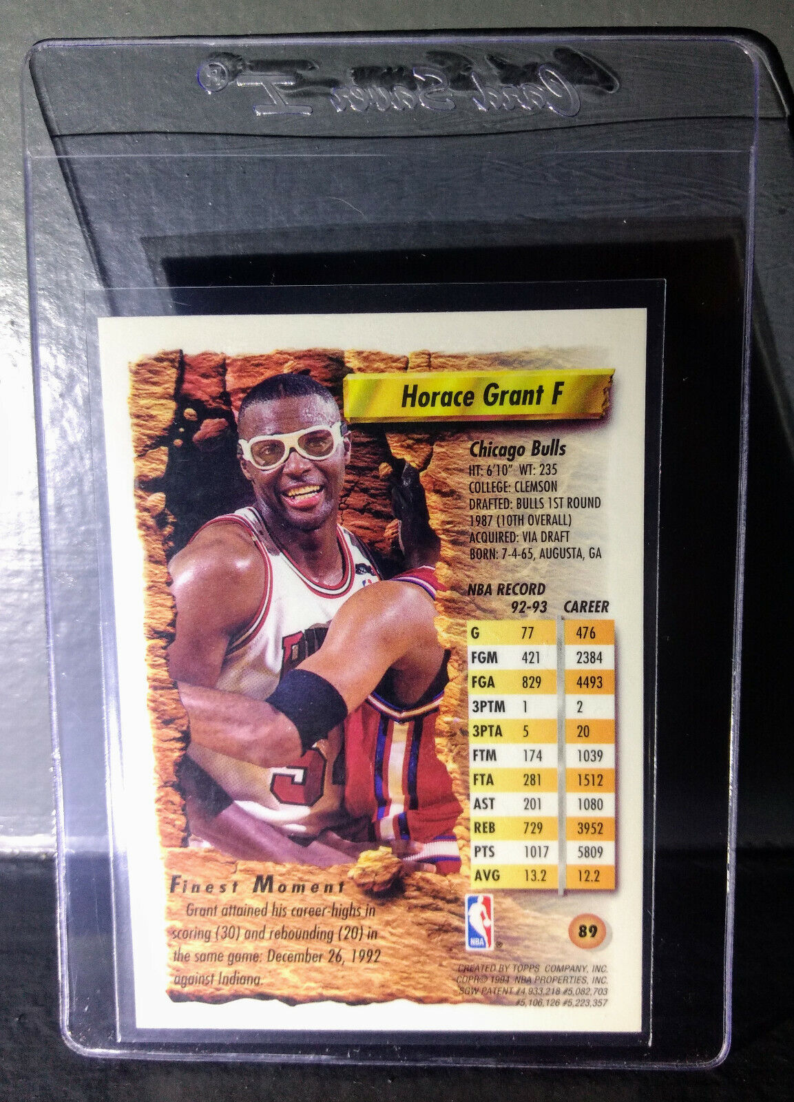 1993-94 Topps Finest Horace Grant #89 Basketball Card