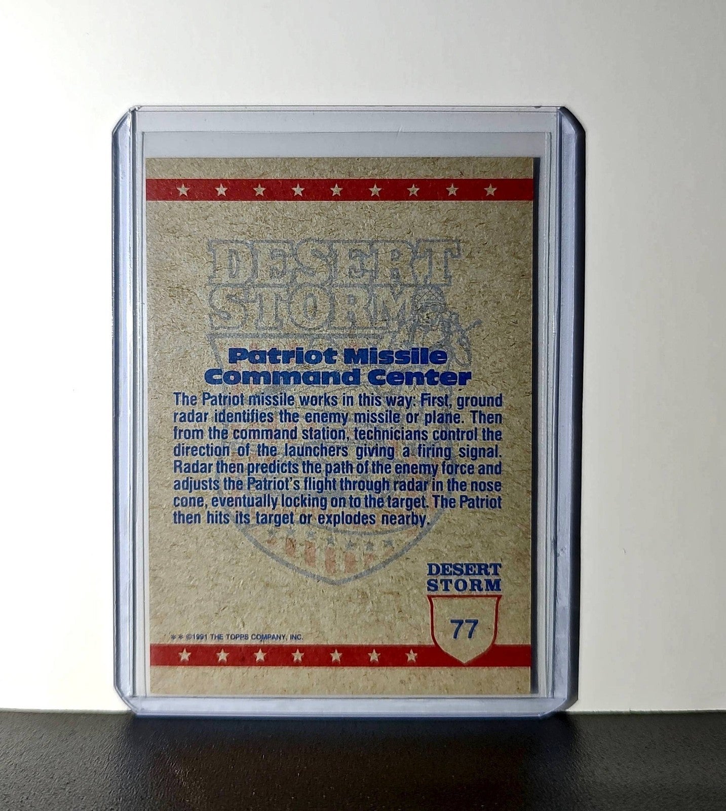 Patriot Missile Command 1991 Topps Desert Storm #77 Card
