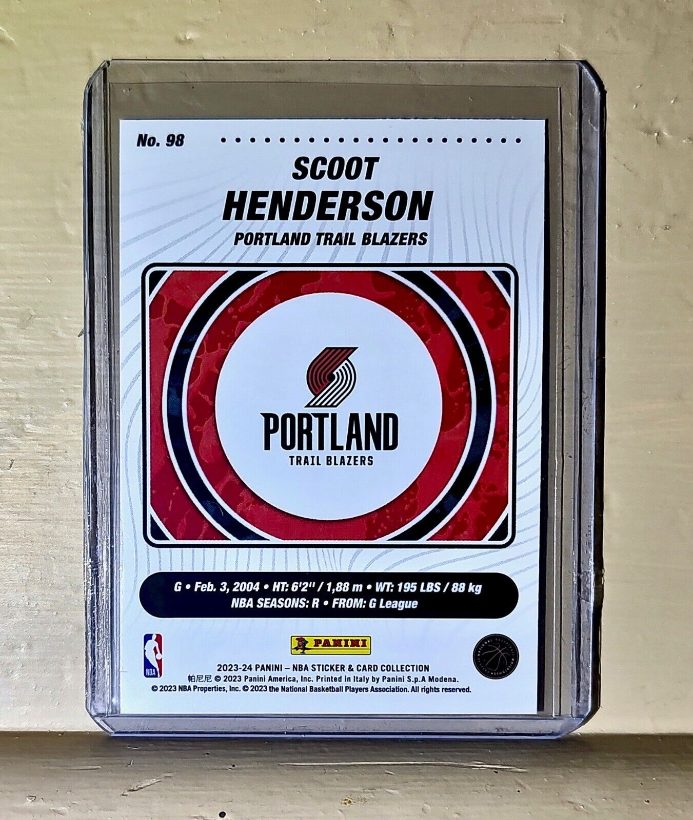 Scoot Henderson 2023-24 Panini NBA Basketball #98 Rookie Card Trail Blazers