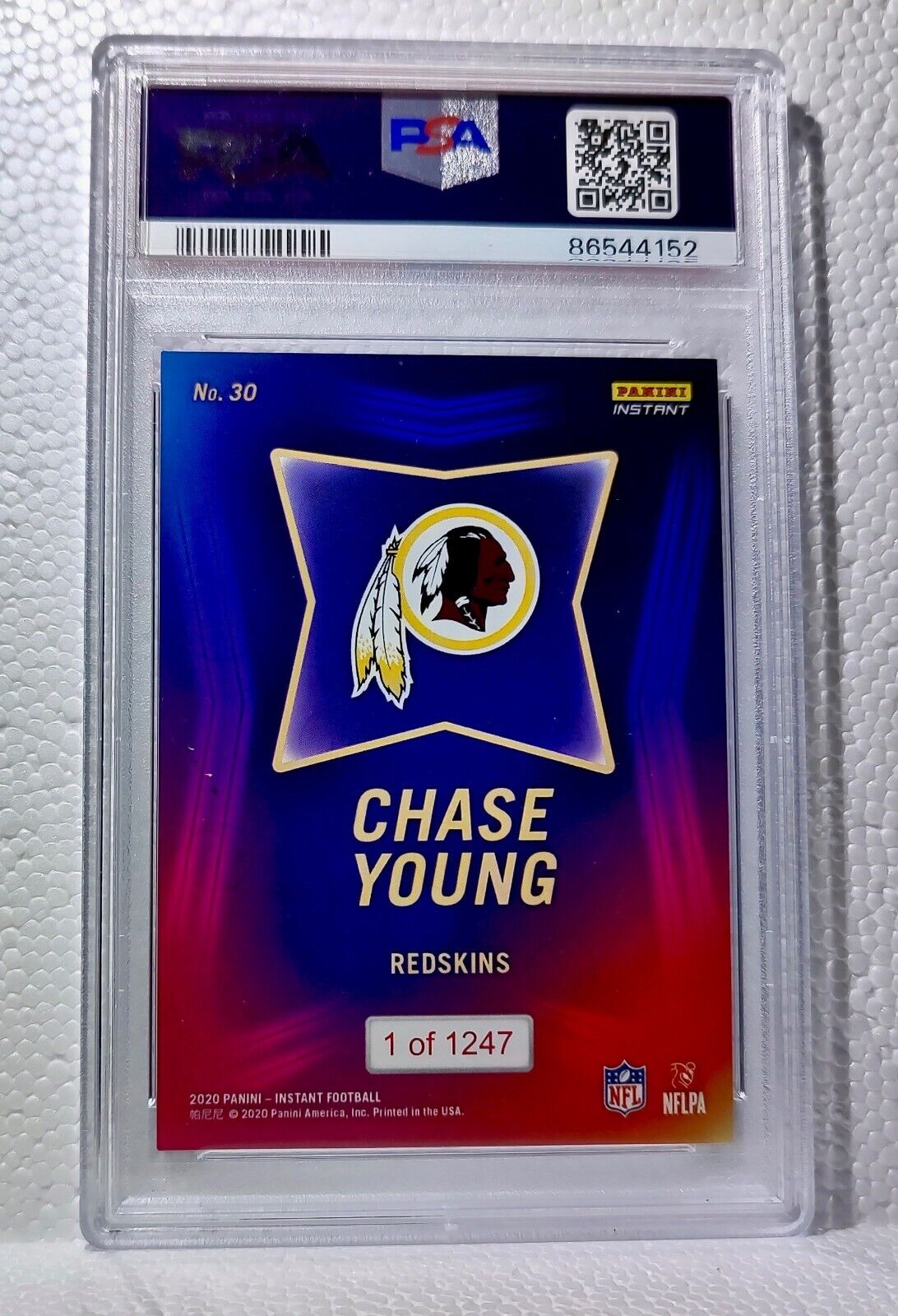 Chase Young 2020 Panini NFL Instant Draft Night #30 Rookie Card PSA 9 Mint