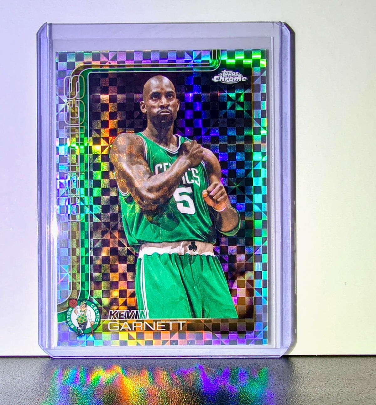 Kevin Garnett 2025-26 NBA Topps Chrome Update X-Fractor #147 Card Boston Celtics