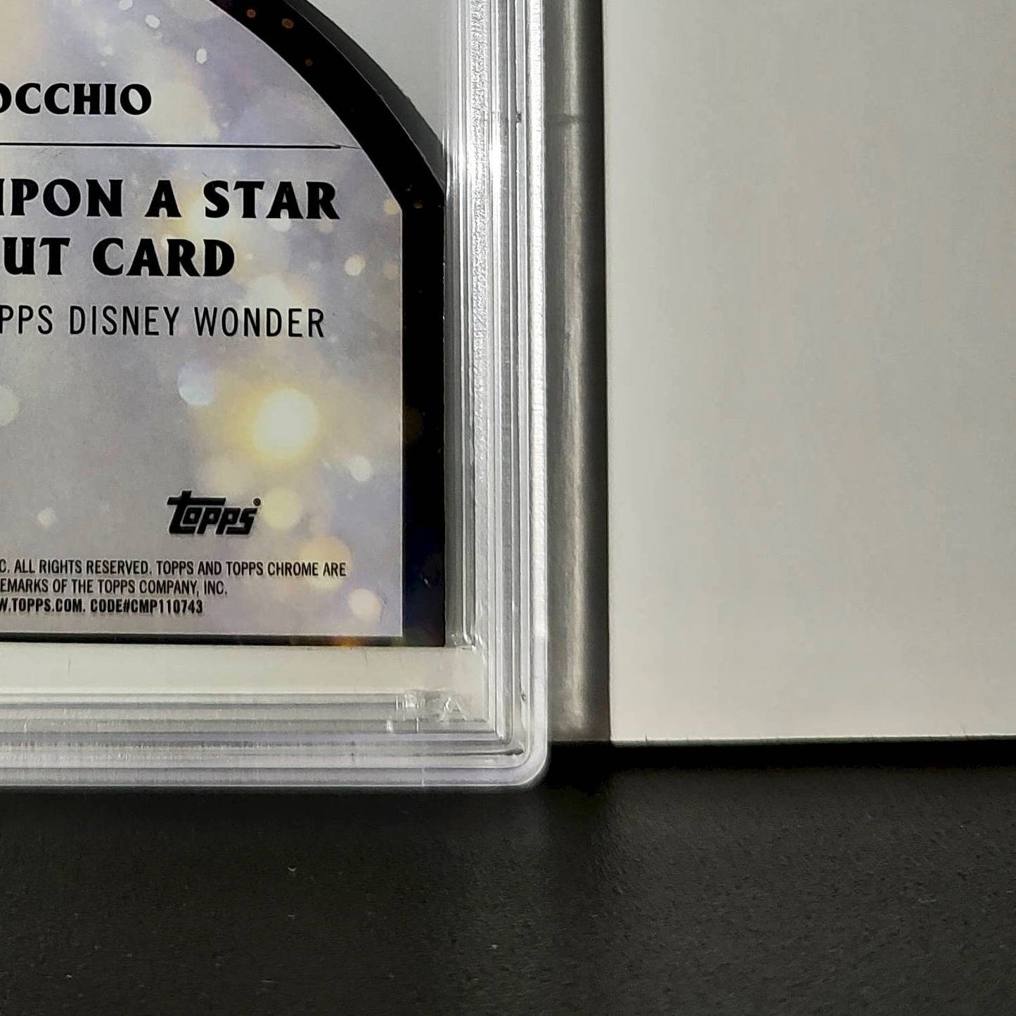Pinocchio 2025 Topps Chrome Disney #W-1 Wish Upon A Star Die Cut Pinocchio PSA 8