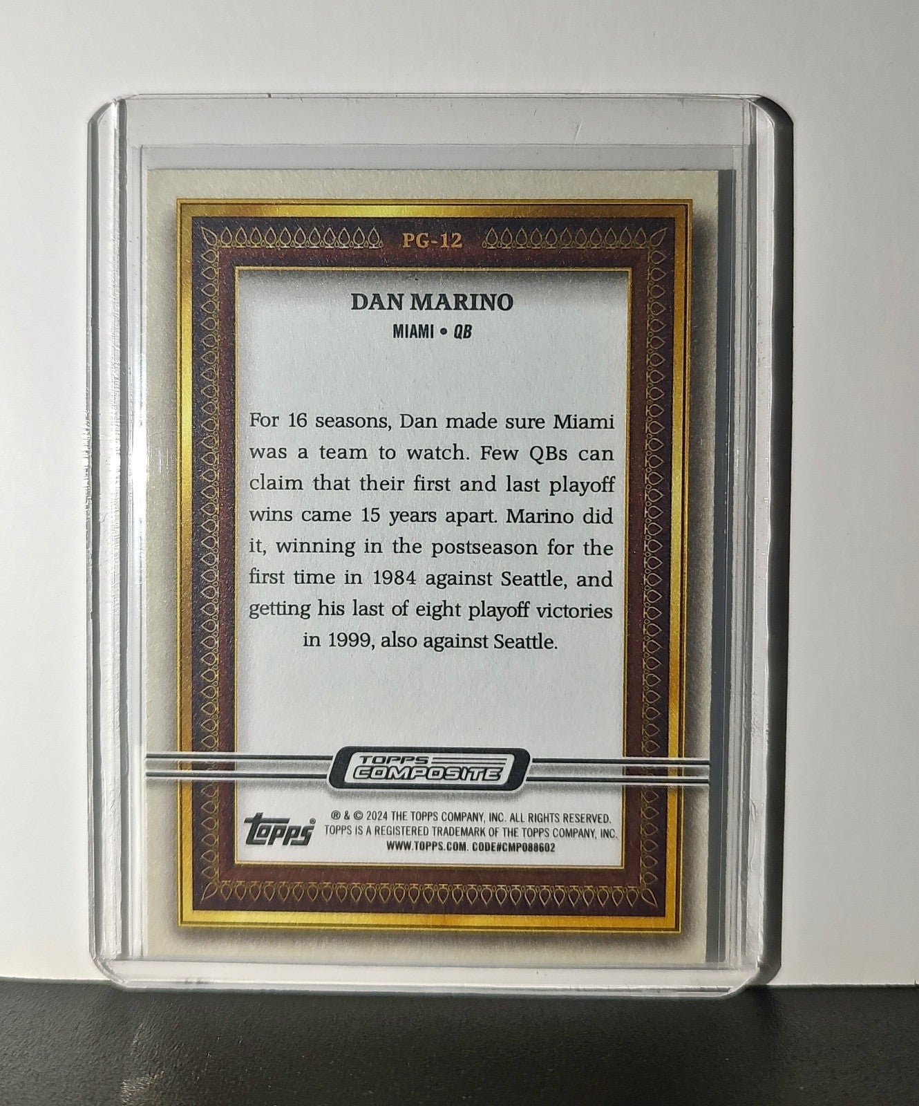 Dan Marino 2023 Topps Gallery NFL #PG-12 Card Miami Dolphins