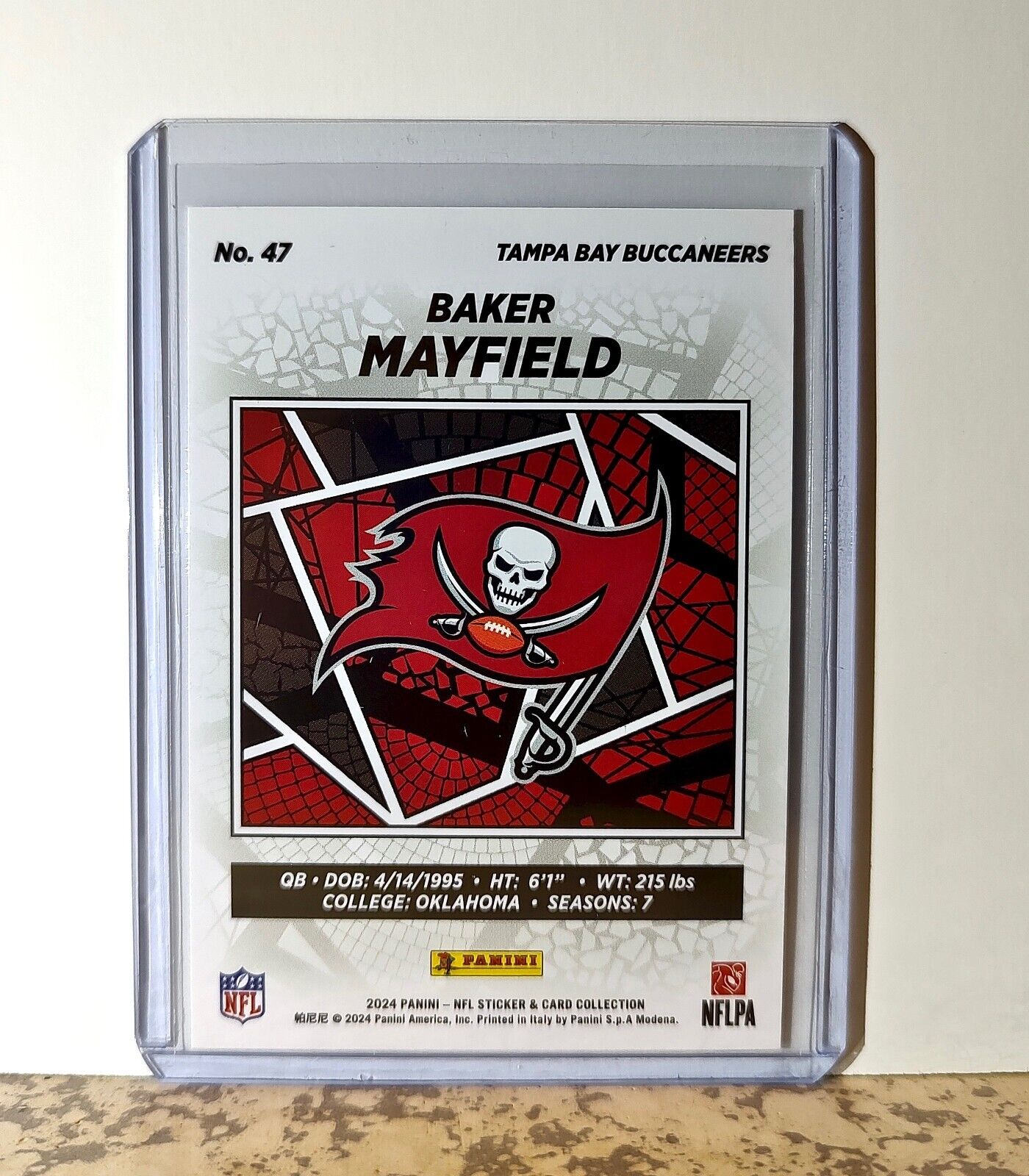 Baker Mayfield 2024 Panini NFL #47 Sticker Card Tampa Bay Buccaneers