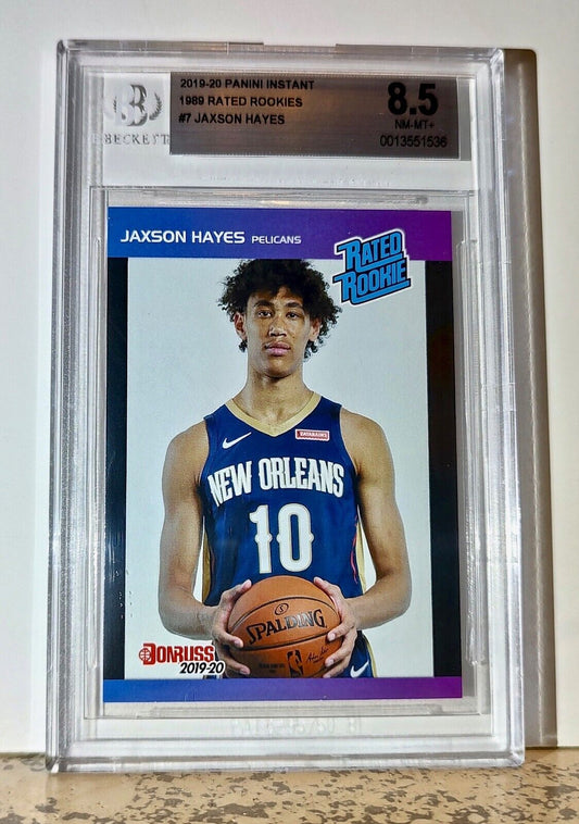 Jaxson Hayes 2019-20 Panini NBA #7 1989 Rated Rookies 1/3431 BGS 8.5 Pelicans