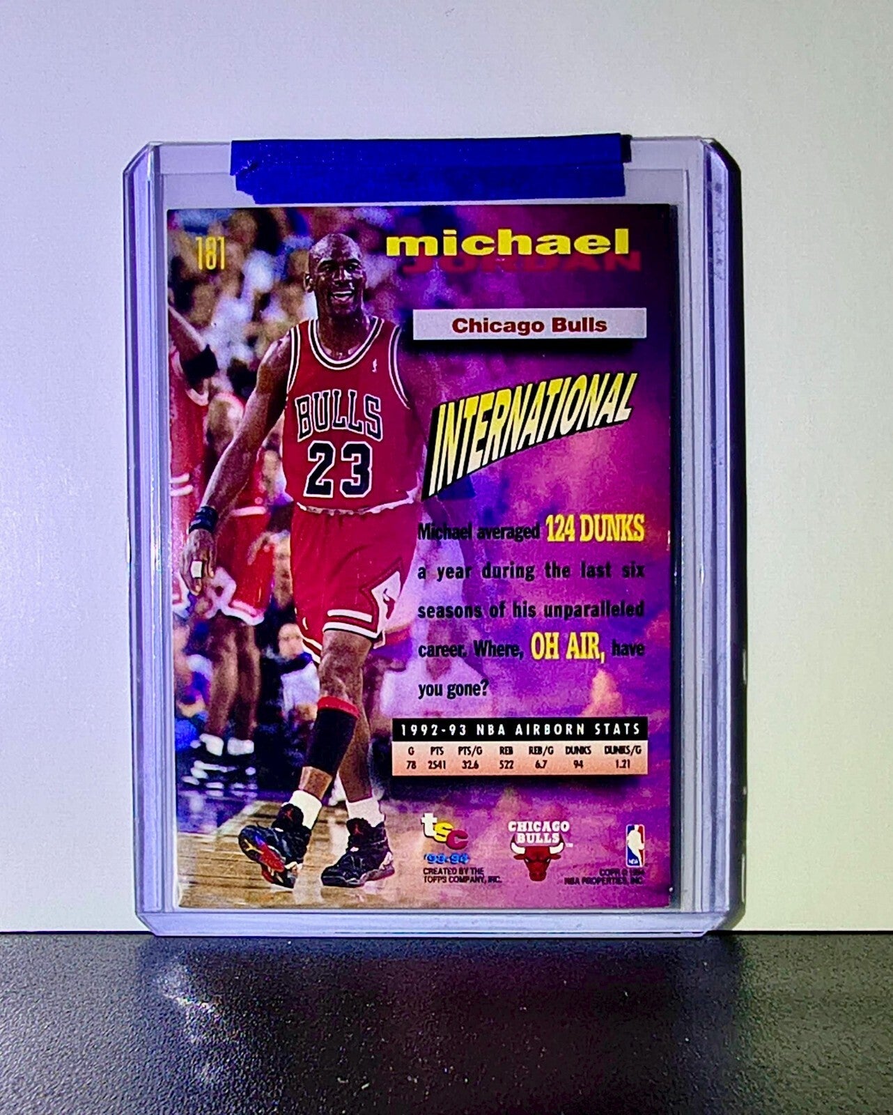 Michael Jordan 1993-94 Topps Stadium Club #181 Basketball Card Bulls