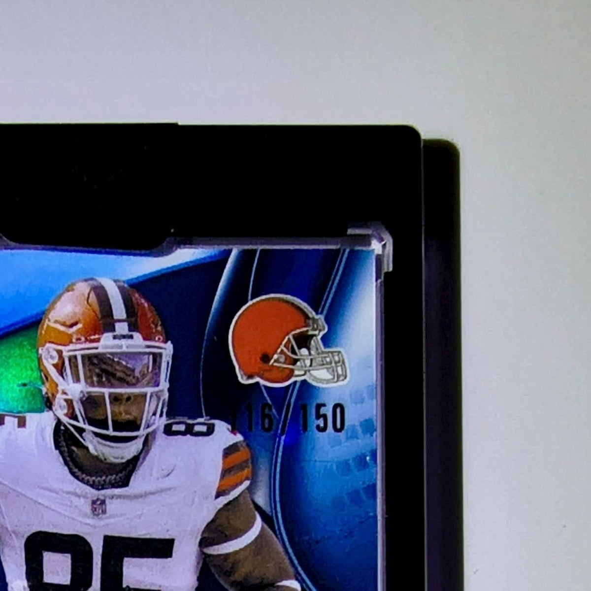 David Njoku 2025 NFL Topps Chrome Black Blue Refractor Autograph Card 116/150