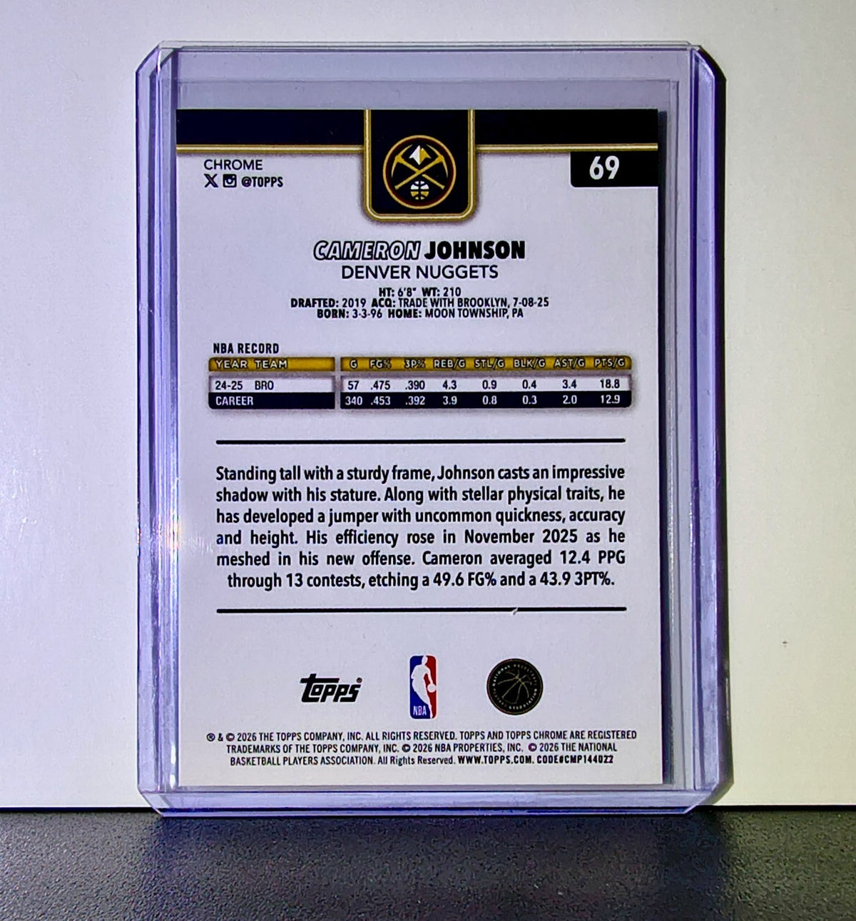 Deandre Ayton 2025-26 NBA Topps Chrome Update #69 Basketball Card LA Lakers